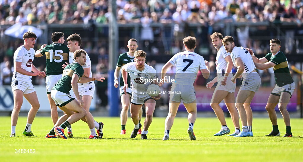 13 June 2026; Shane Farrell of Kildare during the GAA Football All-Ireland Senior Championship Round 2B match between Kildare and Kerry at Cedral St Conleth's Park in Newbridge, Kildare. Photo by Piaras Ó Mídheach/Sportsfile