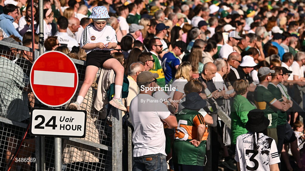 13 June 2026; Supporters during the GAA Football All-Ireland Senior Championship Round 2B match between Kildare and Kerry at Cedral St Conleth's Park in Newbridge, Kildare. Photo by Piaras Ó Mídheach/Sportsfile