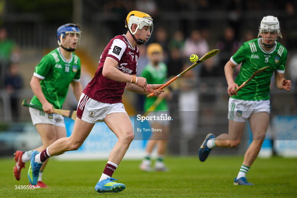 13 June 2026; Eoghan McClearn of Galway during the Electric Ireland All-Ireland Minor Hurling Championship semi-final match between Galway and Limerick at Zimmer Biomet Páirc Chíosóg in Ennis, Clare. Photo by Tom Beary/Sportsfile
