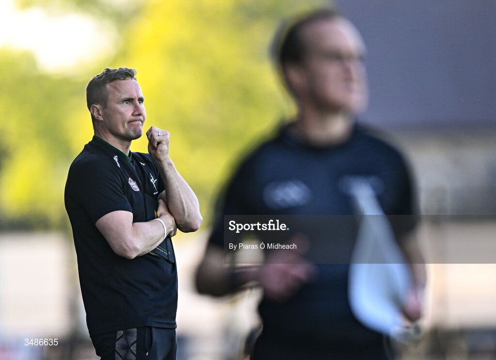 13 June 2026; Kildare manager Brian Flanagan reacts during the GAA Football All-Ireland Senior Championship Round 2B match between Kildare and Kerry at Cedral St Conleth's Park in Newbridge, Kildare. Photo by Piaras Ó Mídheach/Sportsfile