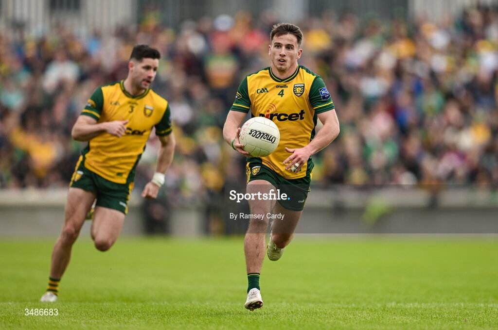 13 June 2026; Peadar Mogan of Donegal during the GAA Football All-Ireland Senior Championship Round 2A match between Donegal and Cork at MacCumhaill Park in Ballybofey, Donegal. Photo by Ramsey Cardy/Sportsfile
