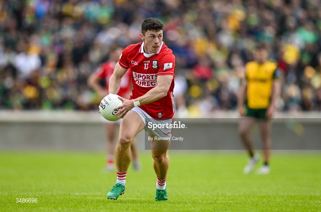 13 June 2026; Mark Cronin of Cork during the GAA Football All-Ireland Senior Championship Round 2A match between Donegal and Cork at MacCumhaill Park in Ballybofey, Donegal. Photo by Ramsey Cardy/Sportsfile