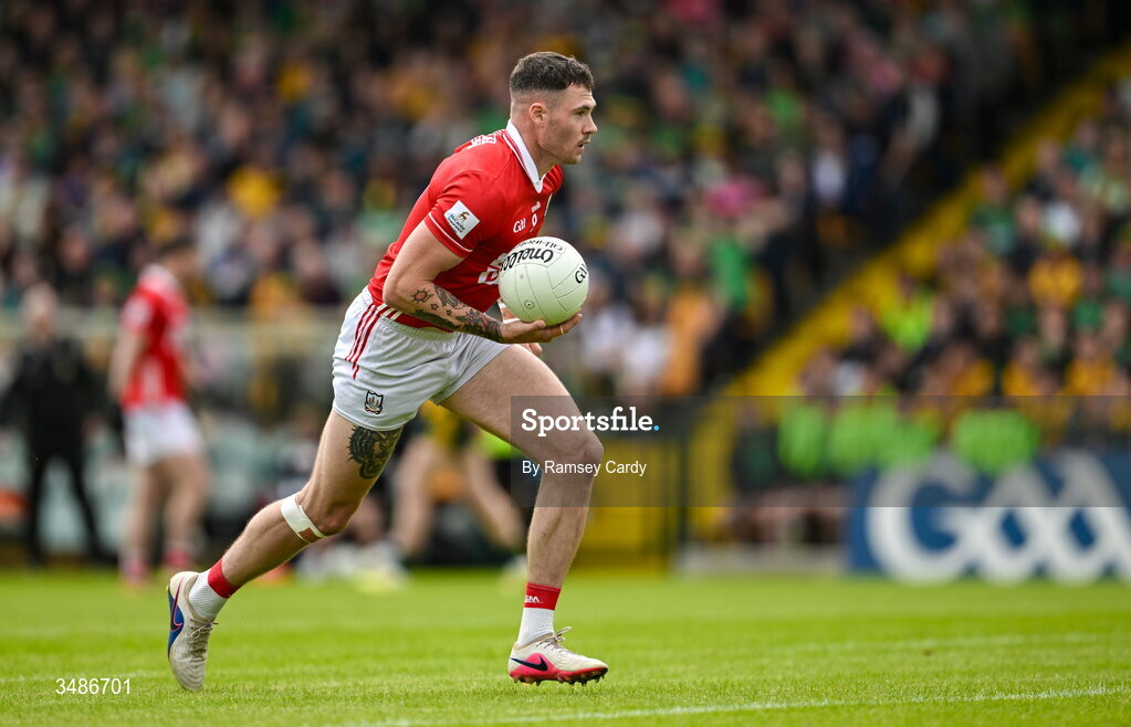 13 June 2026; Seán Walsh of Cork during the GAA Football All-Ireland Senior Championship Round 2A match between Donegal and Cork at MacCumhaill Park in Ballybofey, Donegal. Photo by Ramsey Cardy/Sportsfile