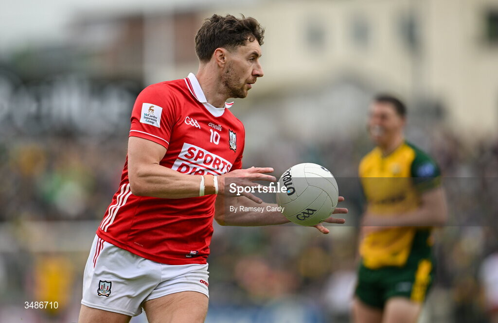 13 June 2026; Paul Walsh of Cork during the GAA Football All-Ireland Senior Championship Round 2A match between Donegal and Cork at MacCumhaill Park in Ballybofey, Donegal. Photo by Ramsey Cardy/Sportsfile