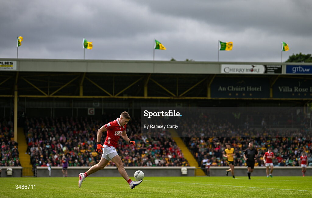 13 June 2026; Ian Maguire of Cork during the GAA Football All-Ireland Senior Championship Round 2A match between Donegal and Cork at MacCumhaill Park in Ballybofey, Donegal. Photo by Ramsey Cardy/Sportsfile