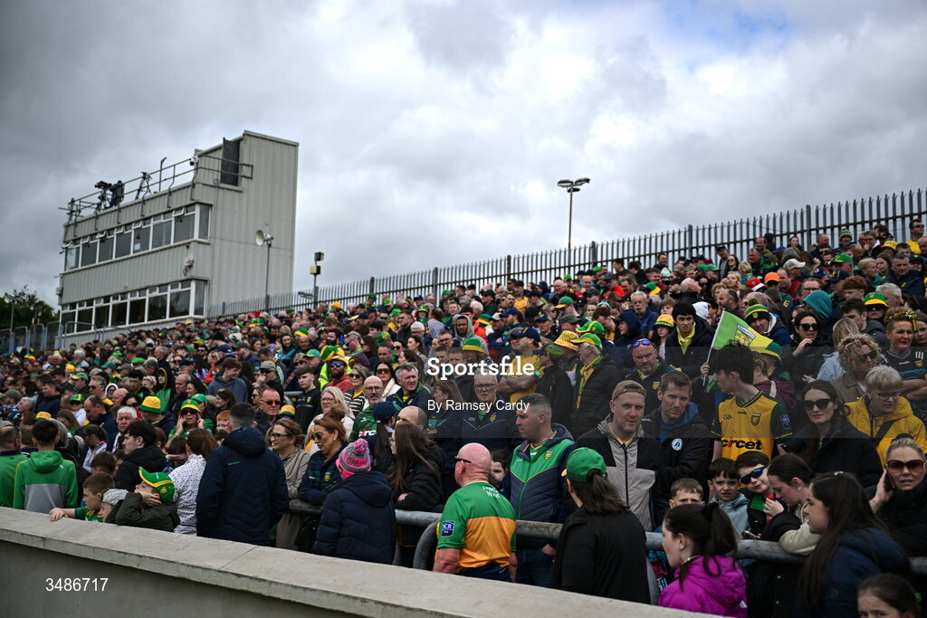 13 June 2026; Supporters during the GAA Football All-Ireland Senior Championship Round 2A match between Donegal and Cork at MacCumhaill Park in Ballybofey, Donegal. Photo by Ramsey Cardy/Sportsfile