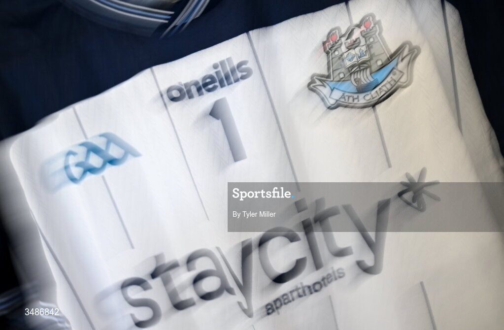 14 June 2026; The jersey of Dublin goalkeeper Evan Comerford is seen in the Dublin dressing room before the GAA Football All-Ireland Senior Championship Round 2B match between Cavan and Dublin at Kingspan Breffni in Cavan. Photo by Tyler Miller/Sportsfile