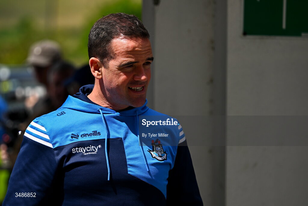 14 June 2026; Dublin manager Ger Brennan before the GAA Football All-Ireland Senior Championship Round 2B match between Cavan and Dublin at Kingspan Breffni in Cavan. Photo by Tyler Miller/Sportsfile