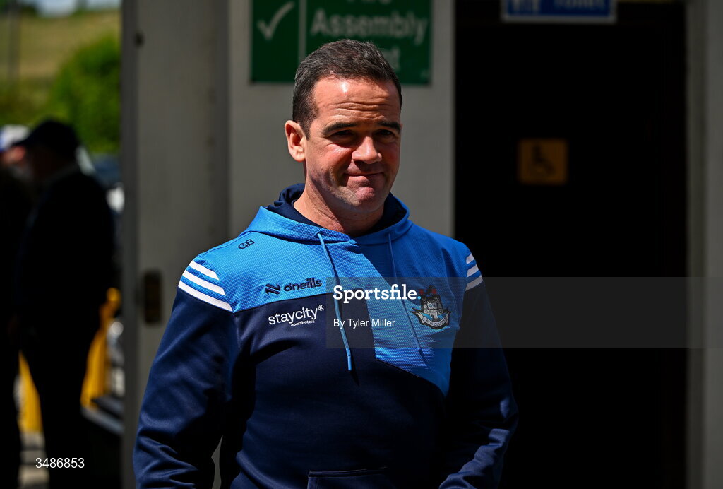 14 June 2026; Dublin manager Ger Brennan before the GAA Football All-Ireland Senior Championship Round 2B match between Cavan and Dublin at Kingspan Breffni in Cavan. Photo by Tyler Miller/Sportsfile