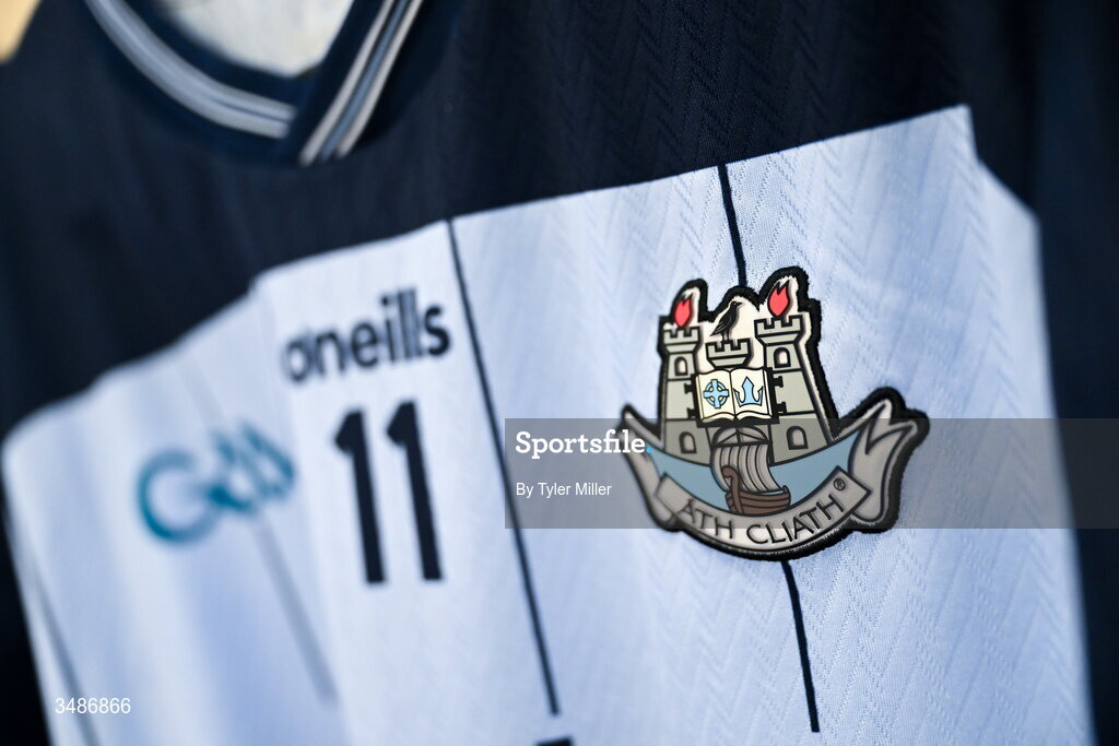 14 June 2026; The jersey of Dublin captain Con O'Callaghan is seen in the Dublin dressing room before the GAA Football All-Ireland Senior Championship Round 2B match between Cavan and Dublin at Kingspan Breffni in Cavan. Photo by Tyler Miller/Sportsfile