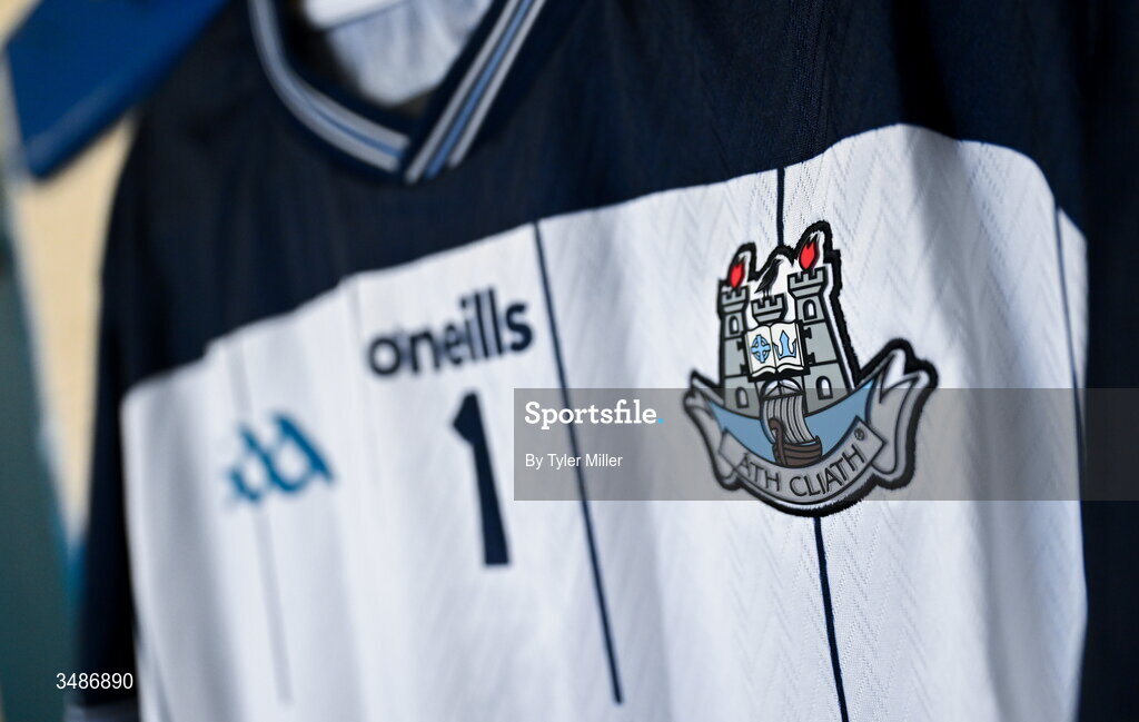 14 June 2026; The jersey of Dublin goalkeeper Evan Comerford is seen in the Dublin dressing room before the GAA Football All-Ireland Senior Championship Round 2B match between Cavan and Dublin at Kingspan Breffni in Cavan. Photo by Tyler Miller/Sportsfile