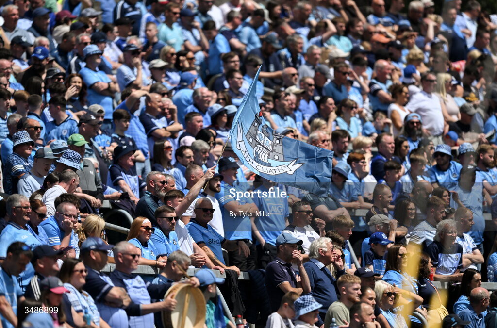 14 June 2026; Dublin supporters during the GAA Football All-Ireland Senior Championship Round 2B match between Cavan and Dublin at Kingspan Breffni in Cavan. Photo by Tyler Miller/Sportsfile