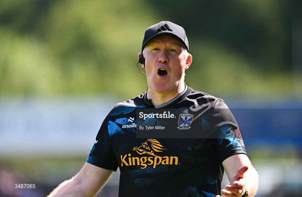14 June 2026; Cavan manager Dermot McCabe during the GAA Football All-Ireland Senior Championship Round 2B match between Cavan and Dublin at Kingspan Breffni in Cavan. Photo by Tyler Miller/Sportsfile