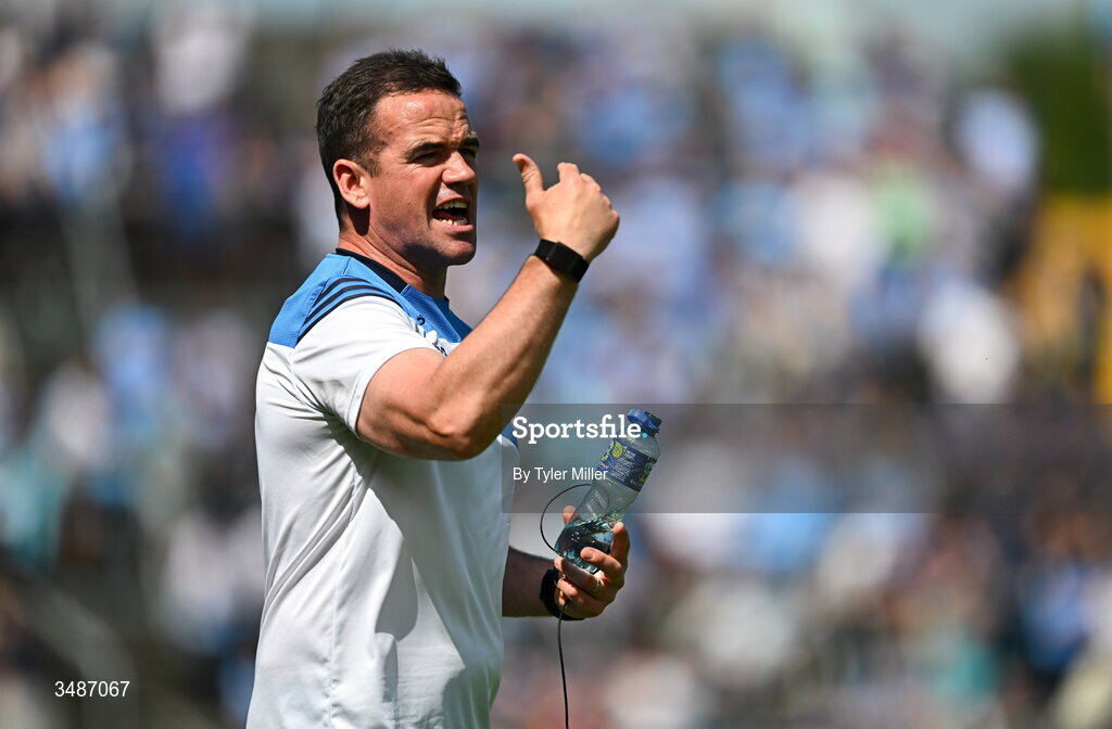 14 June 2026; Dublin manager Ger Brennan during the GAA Football All-Ireland Senior Championship Round 2B match between Cavan and Dublin at Kingspan Breffni in Cavan. Photo by Tyler Miller/Sportsfile