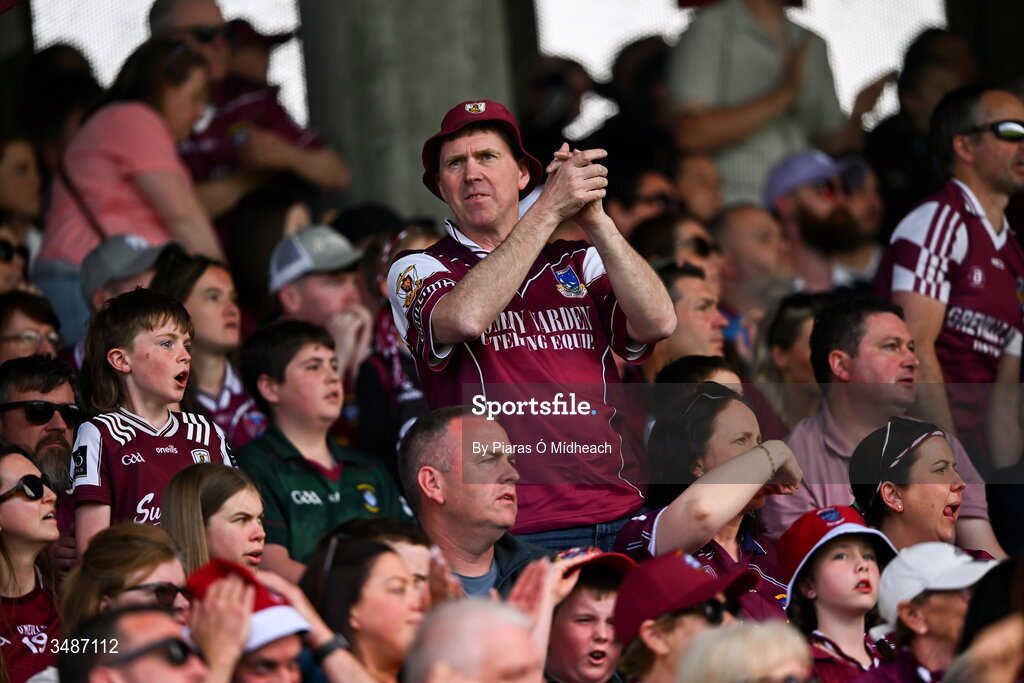 14 June 2026; A Galway supporter after the GAA Football All-Ireland Senior Championship Round 2A match between Galway and Westmeath at Pearse Stadium in Salthill, Galway. Photo by Piaras Ó Mídheach/Sportsfile