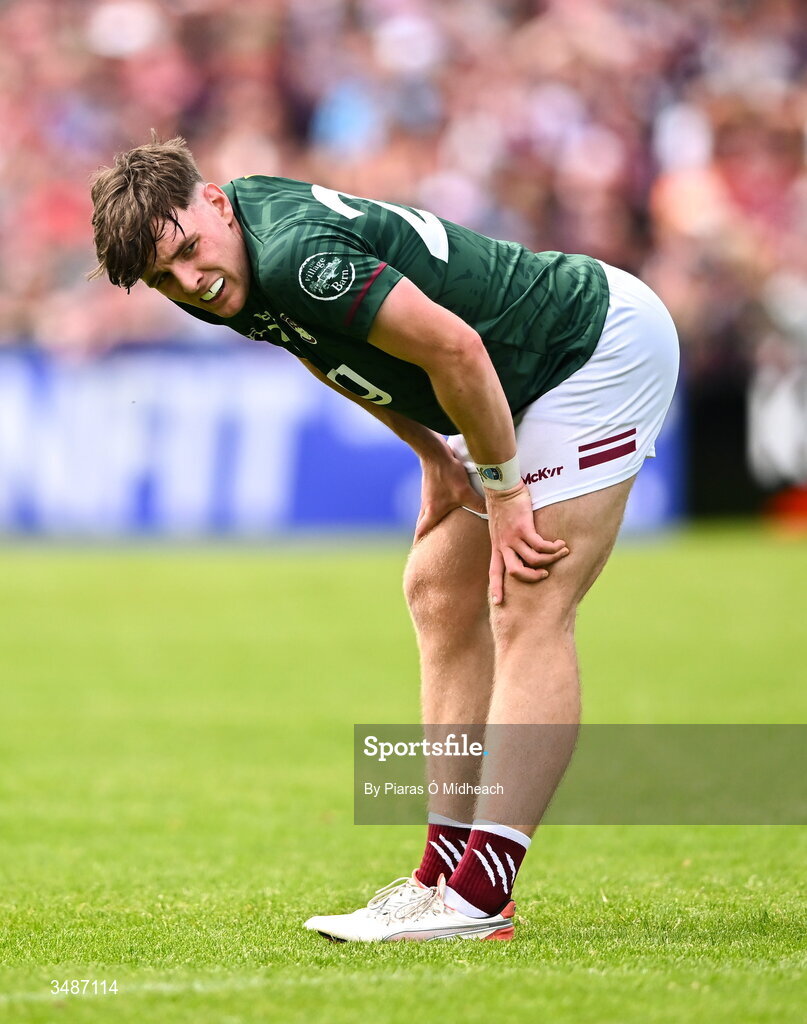 14 June 2026; Shane Ormsby of Westmeath after his side's defeat in the GAA Football All-Ireland Senior Championship Round 2A match between Galway and Westmeath at Pearse Stadium in Salthill, Galway. Photo by Piaras Ó Mídheach/Sportsfile