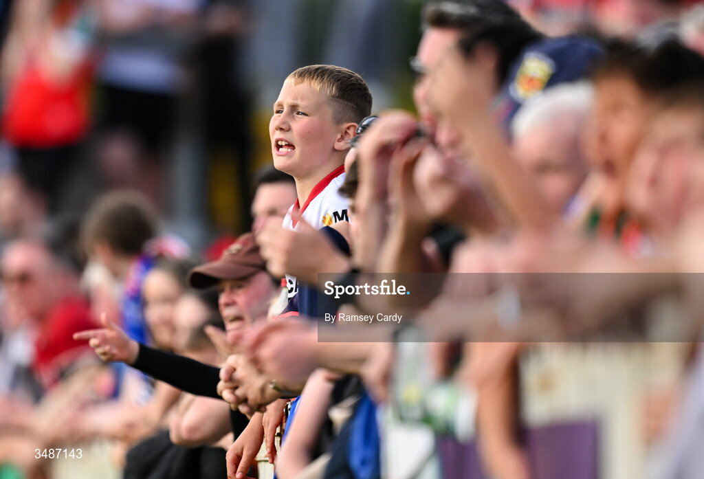 14 June 2026; A Tyrone supporter during the GAA Football All-Ireland Senior Championship Round 2A match between Tyrone and Mayo at O’Neills Healy Park in Omagh, Tyrone. Photo by Ramsey Cardy/Sportsfile