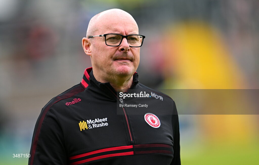 14 June 2026; Tyrone manager Malachy O'Rourke before the GAA Football All-Ireland Senior Championship Round 2A match between Tyrone and Mayo at O’Neills Healy Park in Omagh, Tyrone. Photo by Ramsey Cardy/Sportsfile