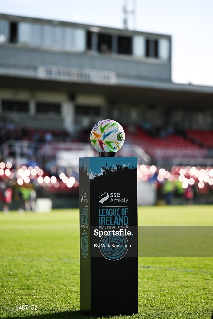 12 June 2026; A general view of the game ball before the SSE Airtricity Men’s Premier Division match between Galway United and Dundalk at Turner's Cross Stadium in Cork. Photo by Mark Kavanagh/Sportsfile