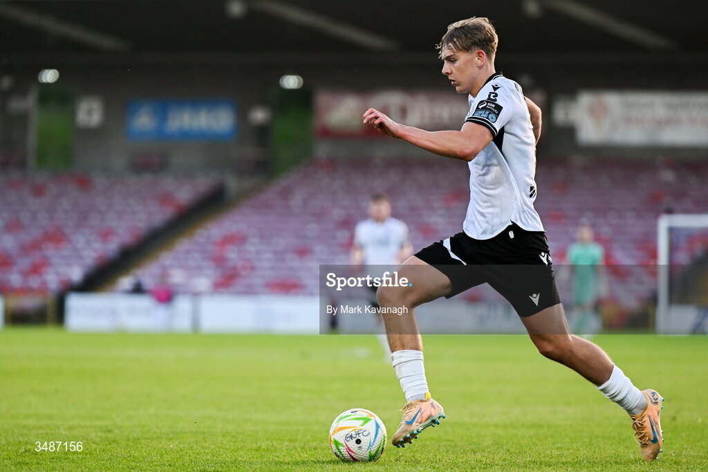 12 June 2026; Ronan Teahan of Dundalk in action during the SSE Airtricity Men’s Premier Division match between Galway United and Dundalk at Turner's Cross Stadium in Cork. Photo by Mark Kavanagh/Sportsfile