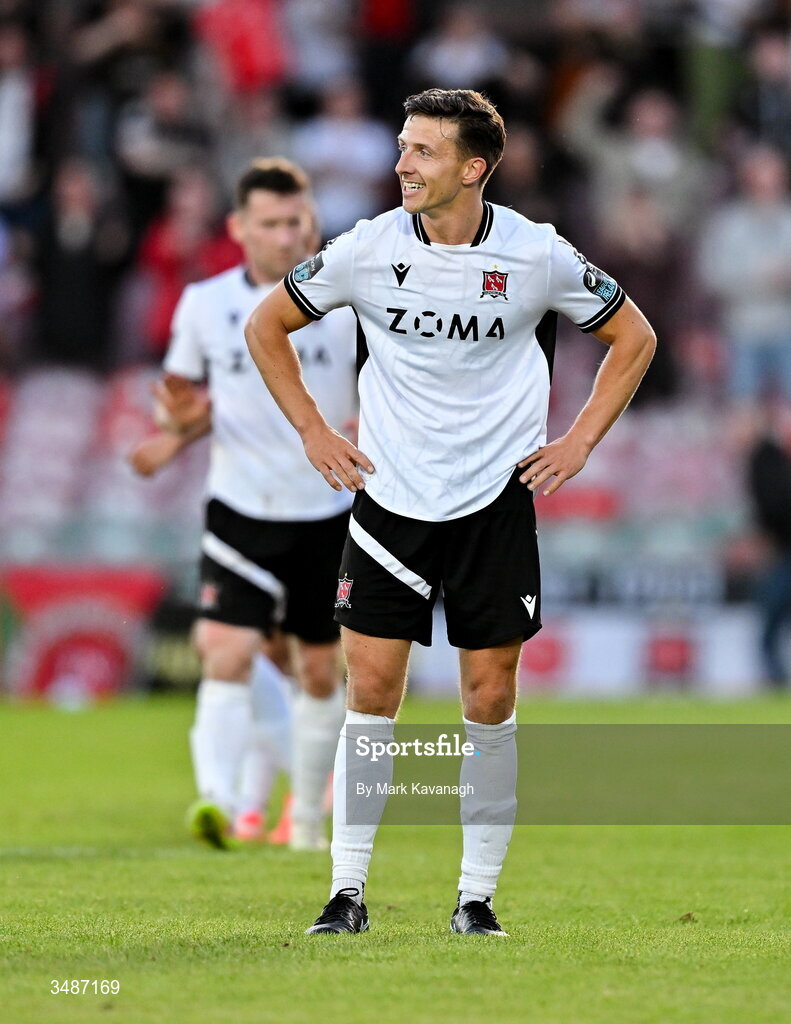 12 June 2026; Keith Buckley of Dundalk smiles after his side's win in the SSE Airtricity Men’s Premier Division match between Galway United and Dundalk at Turner's Cross Stadium in Cork. Photo by Mark Kavanagh/Sportsfile