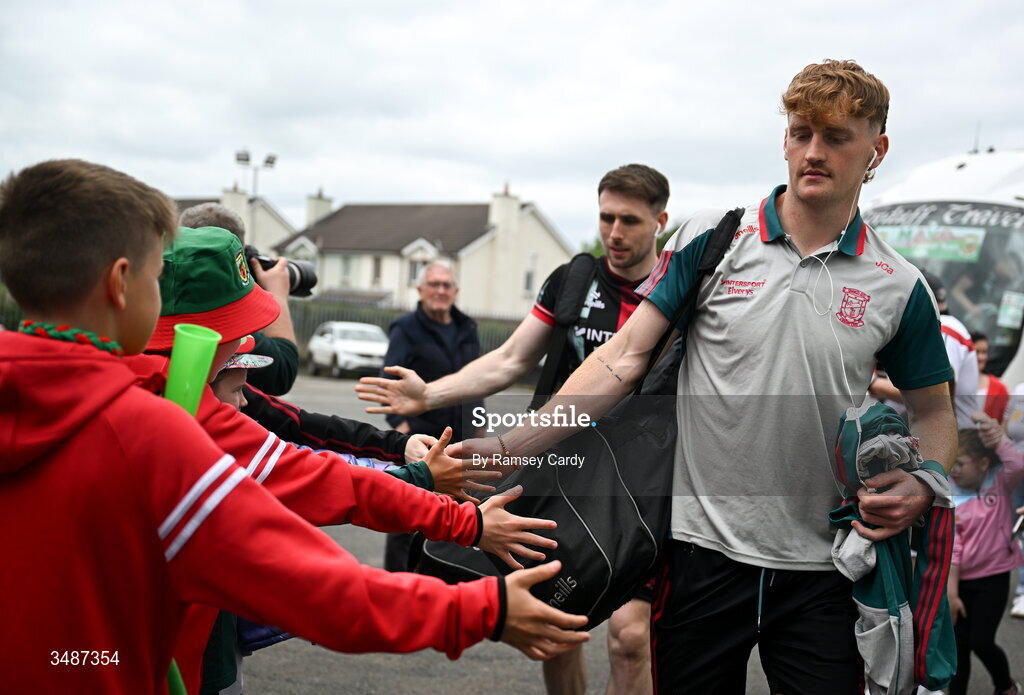 14 June 2026; Jack Carney of Mayo before the GAA Football All-Ireland Senior Championship Round 2A match between Tyrone and Mayo at O’Neills Healy Park in Omagh, Tyrone. Photo by Ramsey Cardy/Sportsfile