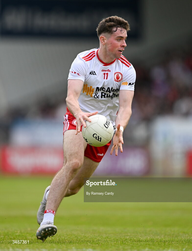 14 June 2026; Ronan Cassidy of Tyrone during the GAA Football All-Ireland Senior Championship Round 2A match between Tyrone and Mayo at O’Neills Healy Park in Omagh, Tyrone. Photo by Ramsey Cardy/Sportsfile