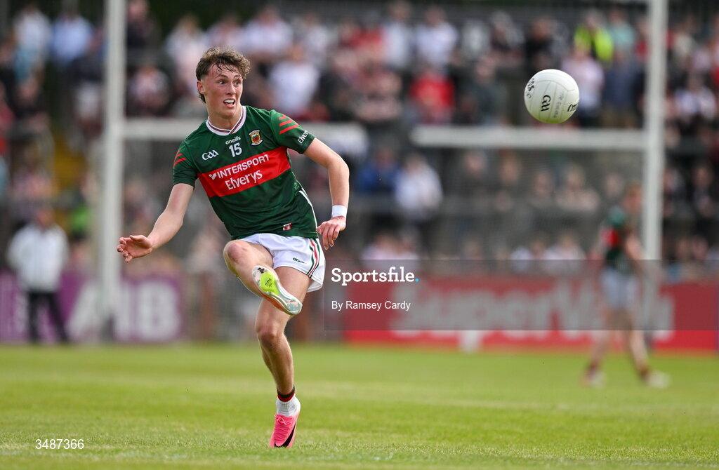 14 June 2026; Kobe McDonald of Mayo during the GAA Football All-Ireland Senior Championship Round 2A match between Tyrone and Mayo at O’Neills Healy Park in Omagh, Tyrone. Photo by Ramsey Cardy/Sportsfile
