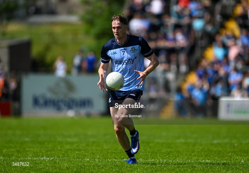14 June 2026; Eoin Kennedy of Dublin during the GAA Football All-Ireland Senior Championship Round 2B match between Cavan and Dublin at Kingspan Breffni in Cavan. Photo by Daire Brennan/Sportsfile