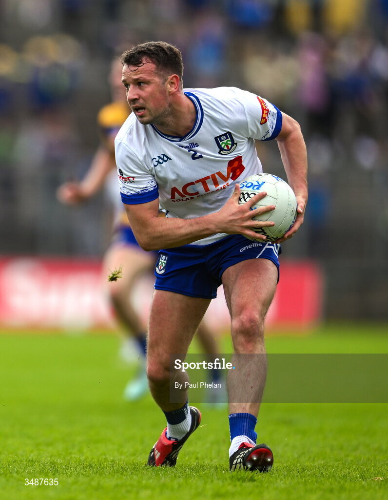 13 June 2026; Ryan Wylie of Monaghan during the GAA Football All-Ireland Senior Championship Round 2B match between Monaghan and Roscommon at St. Tiernach's Park in Clones, Monaghan. Photo by Paul Phelan/Sportsfile