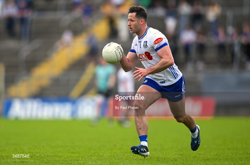 13 June 2026; Dessie Ward of Monaghan during the GAA Football All-Ireland Senior Championship Round 2B match between Monaghan and Roscommon at St. Tiernach's Park in Clones, Monaghan. Photo by Paul Phelan/Sportsfile