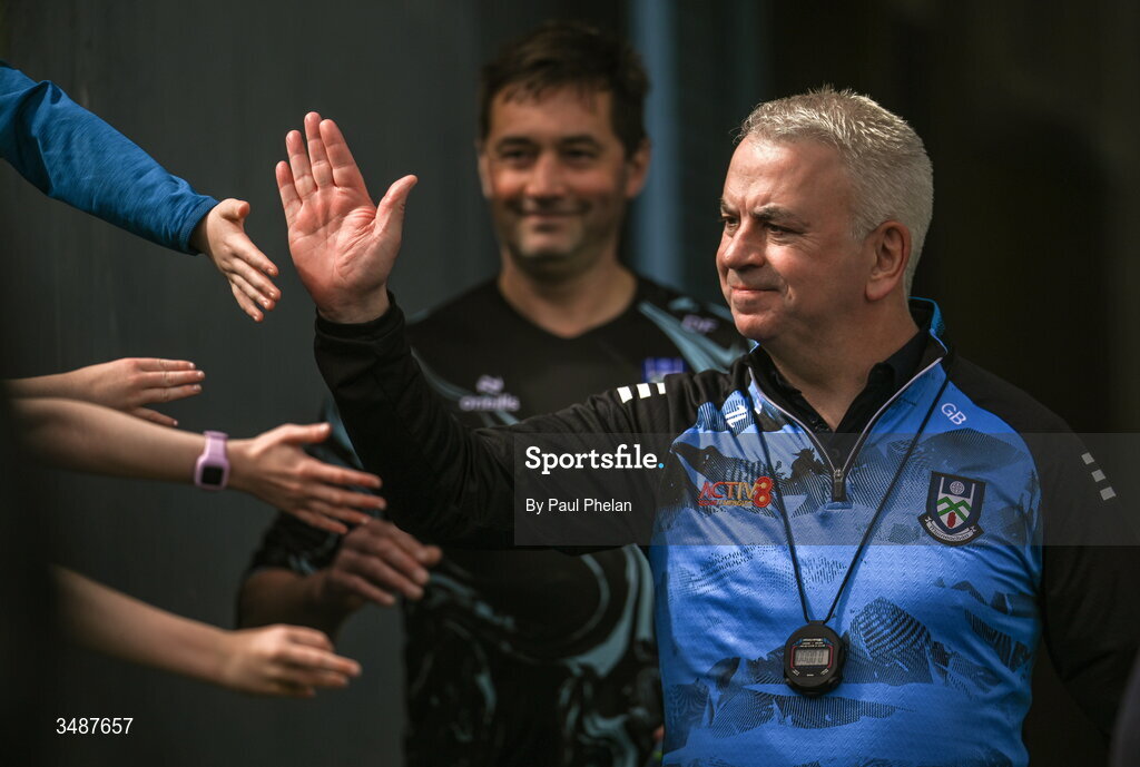 13 June 2026; Monaghan manager Gabriel Bannigan greets supporters before the GAA Football All-Ireland Senior Championship Round 2B match between Monaghan and Roscommon at St. Tiernach's Park in Clones, Monaghan. Photo by Paul Phelan/Sportsfile