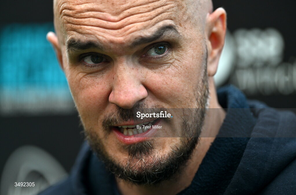 22 June 2026; Shelbourne head coach Joey O'Brien is interviewed for LOITV before the SSE Airtricity Men’s Premier Division match between Shelbourne and Bohemians at Tolka Park in Dublin. Photo by Tyler Miller/Sportsfile