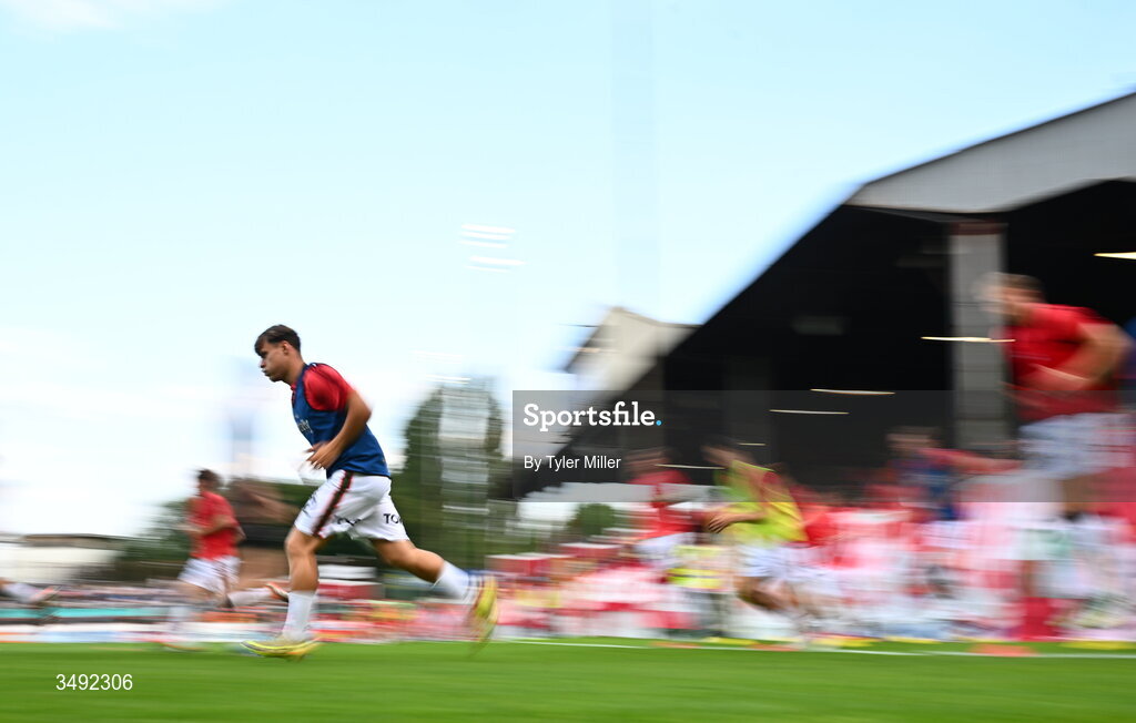 22 June 2026; Markuss Strods of Bohemians warms-up before the SSE Airtricity Men’s Premier Division match between Shelbourne and Bohemians at Tolka Park in Dublin. Photo by Tyler Miller/Sportsfile