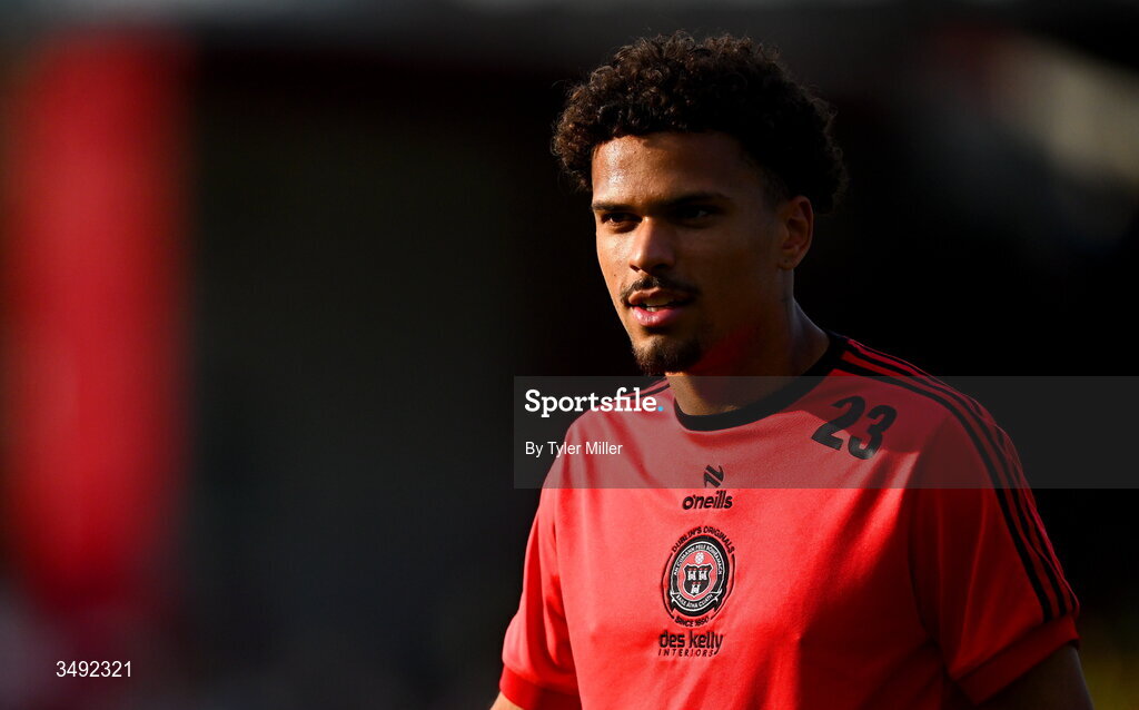 22 June 2026; Zane Myers of Bohemians before the SSE Airtricity Men’s Premier Division match between Shelbourne and Bohemians at Tolka Park in Dublin. Photo by Tyler Miller/Sportsfile