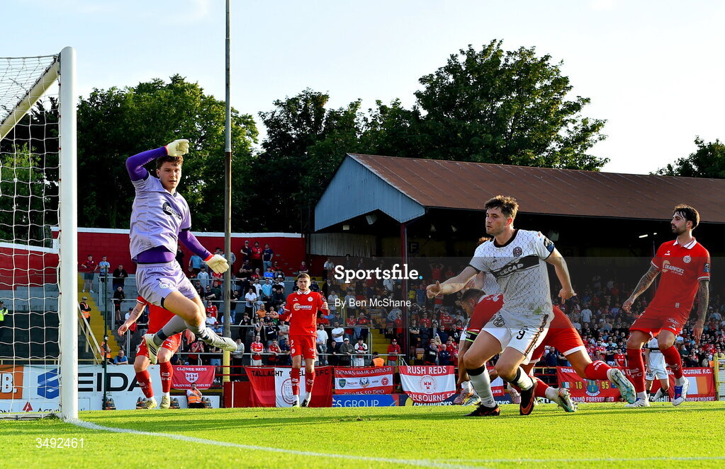 22 June 2026; Colm Whelan of Bohemians after scoring his side's second goal during the SSE Airtricity Men’s Premier Division match between Shelbourne and Bohemians at Tolka Park in Dublin. Photo by Ben McShane/Sportsfile