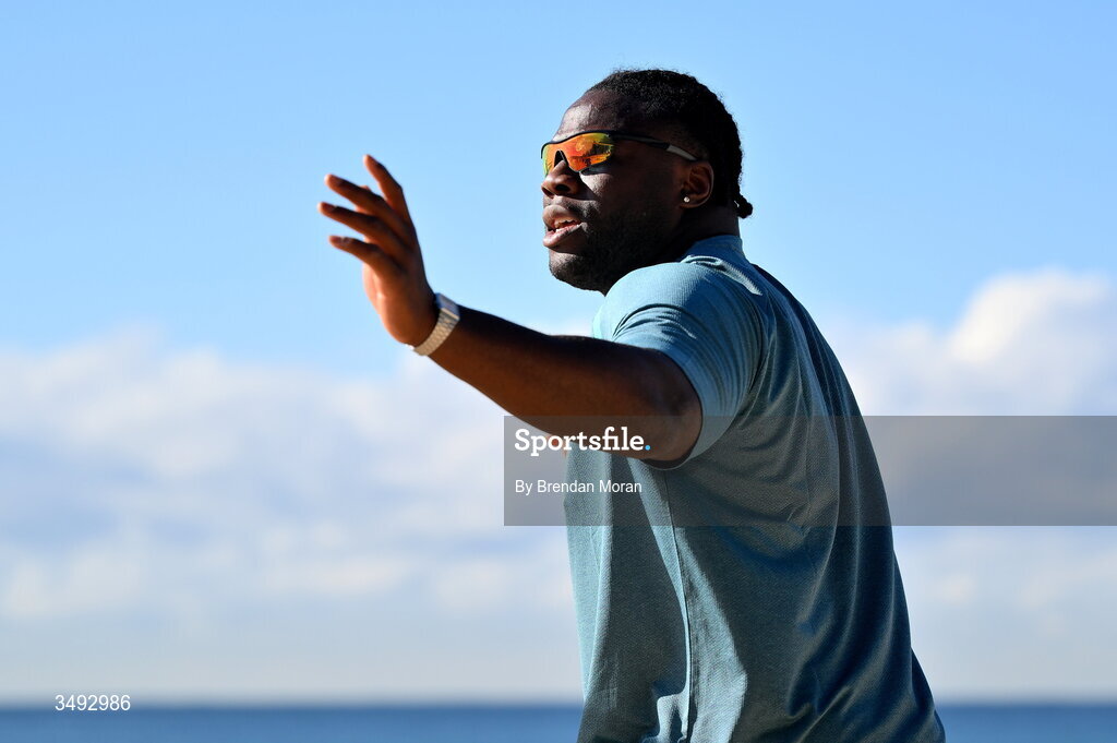 24 June 2026; Ireland rugby squad member Sam Illo as the squad relaxed with a game of beach volleyball on Manly Beach in Sydney, Australia. Photo by Brendan Moran/Sportsfile