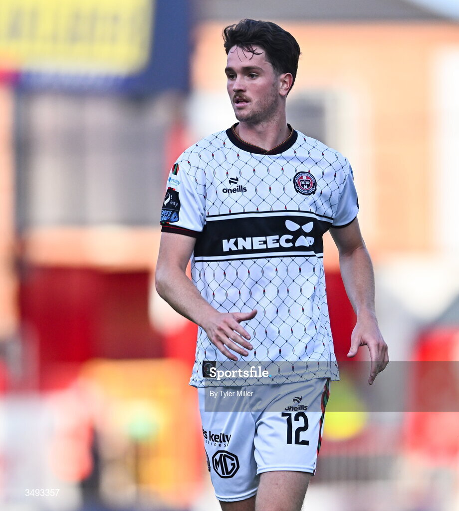 22 June 2026; Patrick Hickey of Bohemians during the SSE Airtricity Men’s Premier Division match between Shelbourne and Bohemians at Tolka Park in Dublin. Photo by Tyler Miller/Sportsfile