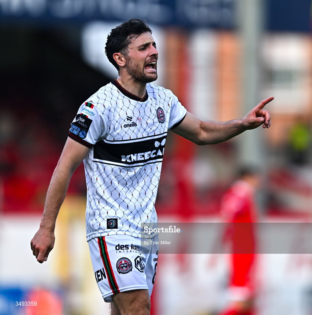 22 June 2026; Jordan Flores of Bohemians during the SSE Airtricity Men’s Premier Division match between Shelbourne and Bohemians at Tolka Park in Dublin. Photo by Tyler Miller/Sportsfile