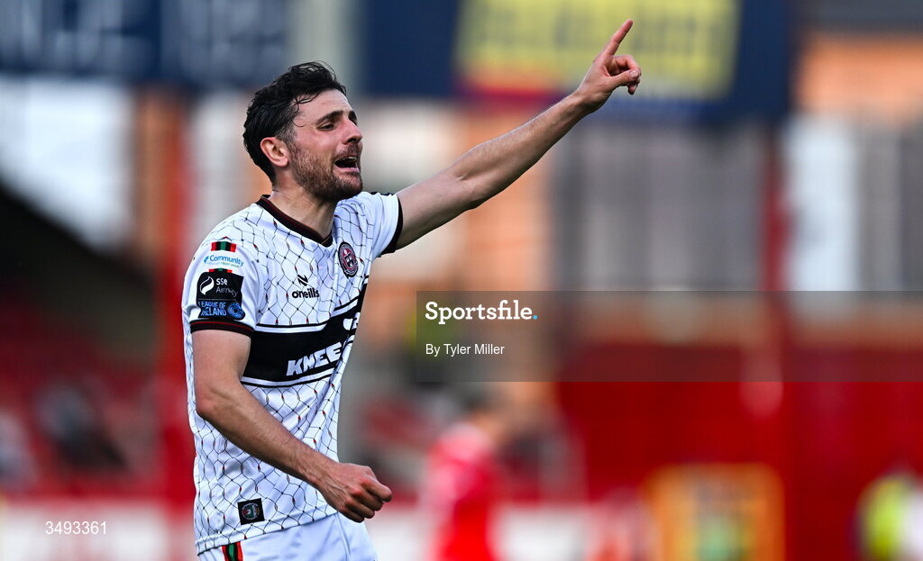 22 June 2026; Jordan Flores of Bohemians during the SSE Airtricity Men’s Premier Division match between Shelbourne and Bohemians at Tolka Park in Dublin. Photo by Tyler Miller/Sportsfile