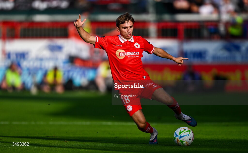 22 June 2026; James Norris of Shelbourne during the SSE Airtricity Men’s Premier Division match between Shelbourne and Bohemians at Tolka Park in Dublin. Photo by Tyler Miller/Sportsfile