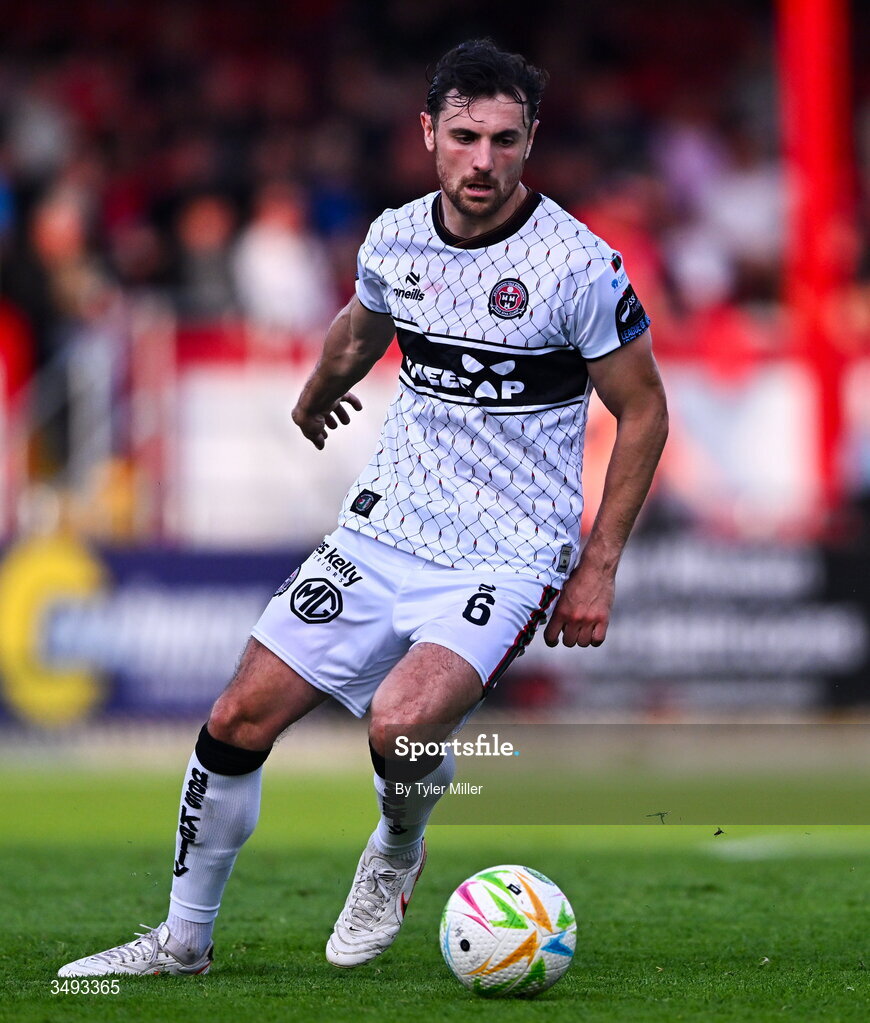 22 June 2026; Jordan Flores of Bohemians during the SSE Airtricity Men’s Premier Division match between Shelbourne and Bohemians at Tolka Park in Dublin. Photo by Tyler Miller/Sportsfile