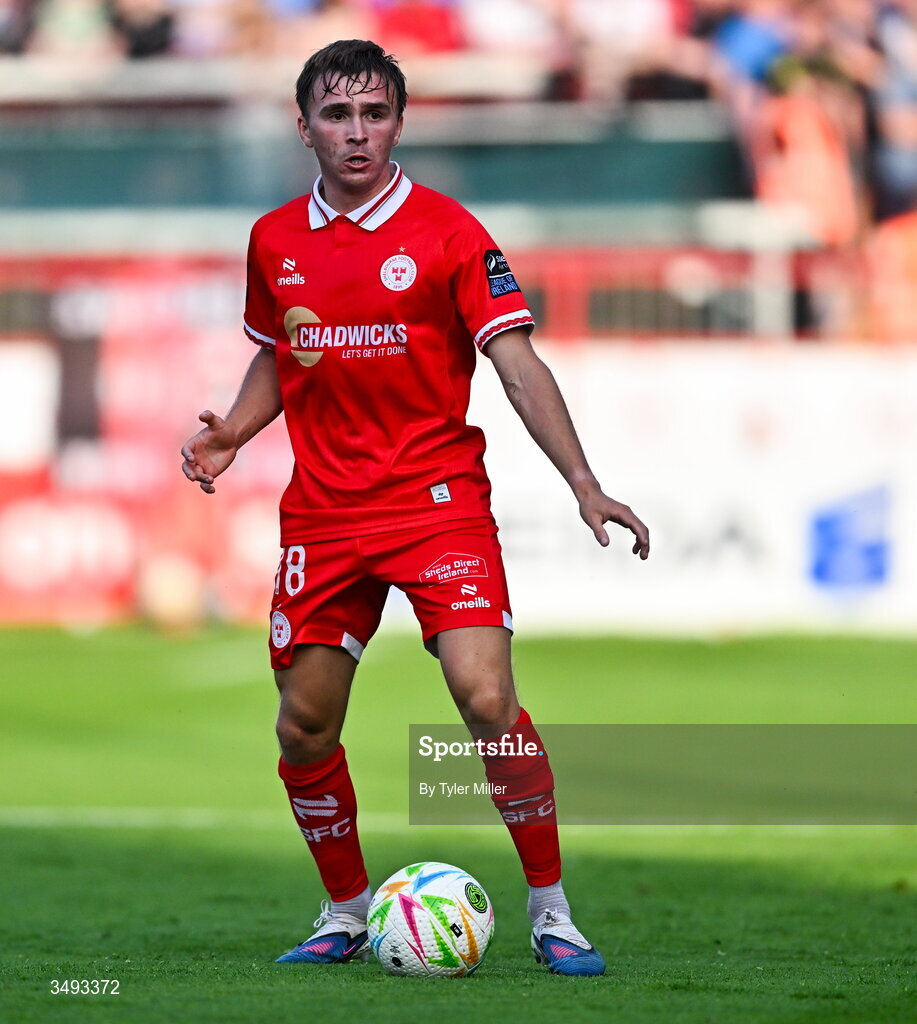 22 June 2026; James Norris of Shelbourne during the SSE Airtricity Men’s Premier Division match between Shelbourne and Bohemians at Tolka Park in Dublin. Photo by Tyler Miller/Sportsfile