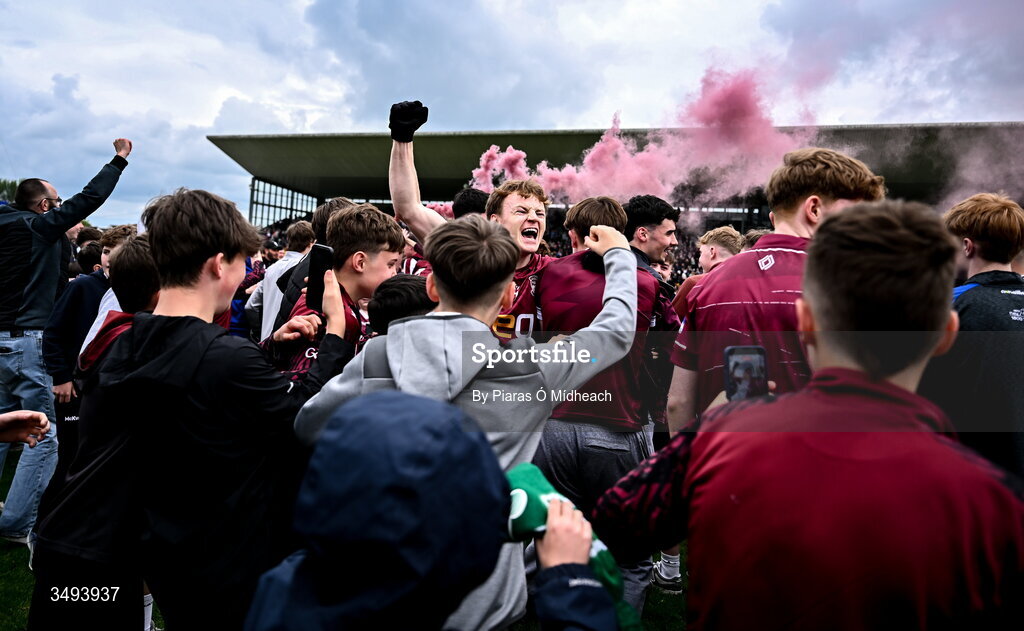 3 May 2026; Adam Treanor of Westmeath celerates after the Leinster GAA Football Senior Championship semi-final match between Kildare and Westmeath at Glenisk O'Connor Park in Tullamore, Offaly. Photo by Piaras Ó Mídheach/Sportsfile