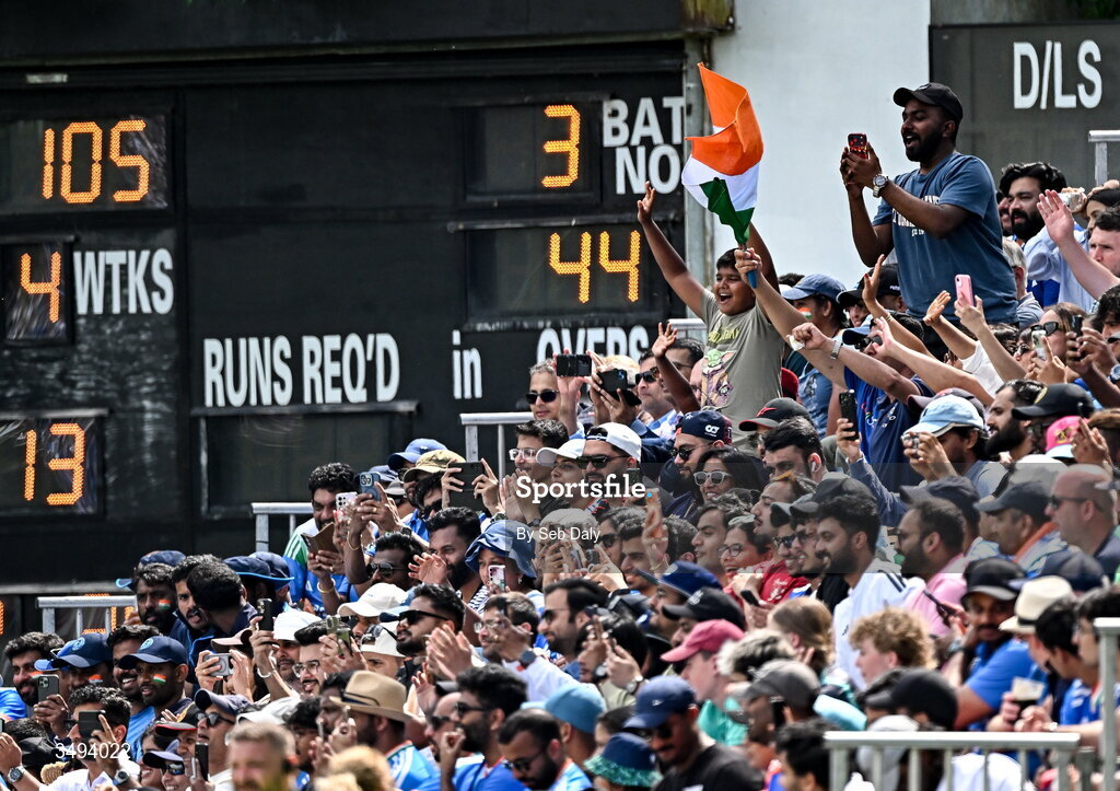 26 June 2026; Spectators during match one of the Spinny Cup Men's T20 International series between Ireland and India at Stormont in Belfast. Photo by Seb Daly/Sportsfile