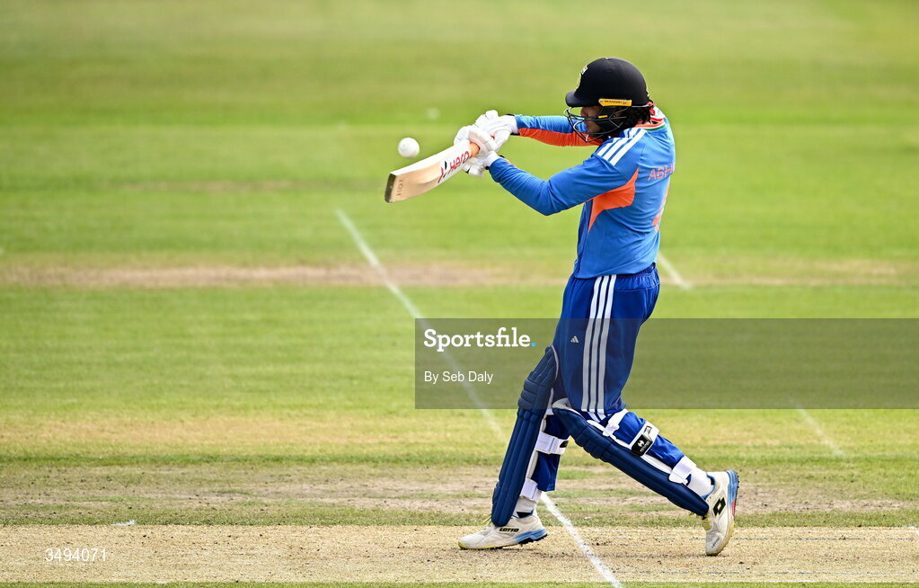 26 June 2026; India batter Abhishek Sharma during match one of the Spinny Cup Men's T20 International series between Ireland and India at Stormont in Belfast. Photo by Seb Daly/Sportsfile