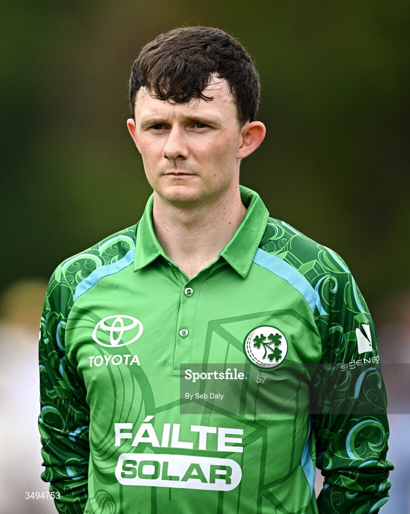 26 June 2026; Ireland's Stephen Doheny before match one of the Spinny Cup Men's T20 International series between Ireland and India at Stormont in Belfast. Photo by Seb Daly/Sportsfile