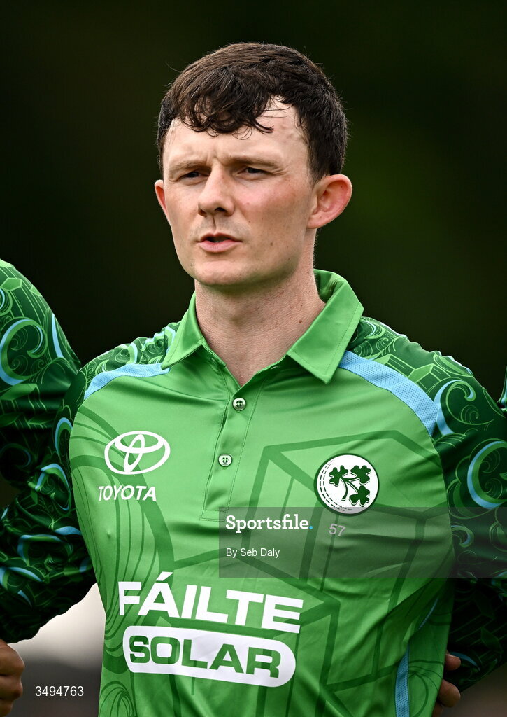 26 June 2026; Ireland's Stephen Doheny before match one of the Spinny Cup Men's T20 International series between Ireland and India at Stormont in Belfast. Photo by Seb Daly/Sportsfile