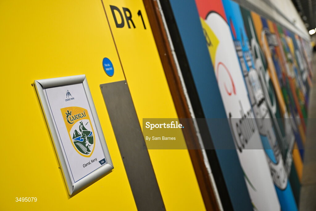 27 June 2026; The entrance to the Kerry dressing room before the GAA Football All-Ireland Senior Championship quarter-final match between Kerry and Tyrone at Croke Park in Dublin. Photo by Sam Barnes/Sportsfile