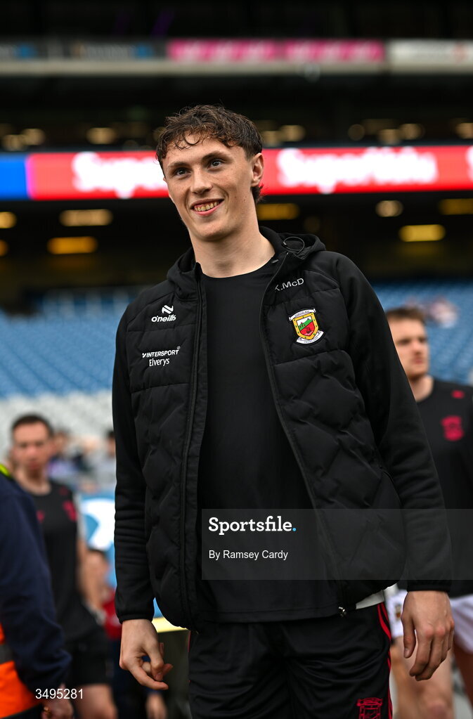 27 June 2026; Kobe McDonald of Mayo before the GAA Football All-Ireland Senior Championship quarter-final match between Cork and Mayo at Croke Park in Dublin. Photo by Ramsey Cardy/Sportsfile
